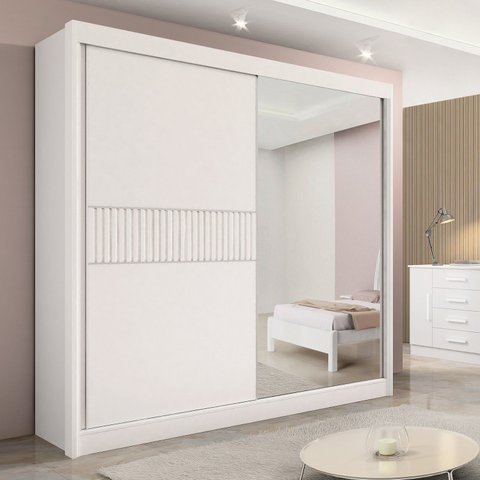 Guarda-roupa Casal 2 Portas 6 Gavetas 100% Mdf Coliseu Ripado