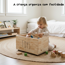 Ver imagem 2 de Baú de Brinquedos Toys em Madeira Pinus com Rodinhas Madeira Pinus