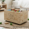 Baú de Brinquedos Toys em Madeira Pinus com Rodinhas Madeira Pinus - 6