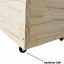 Ver imagem 3 de Baú de Brinquedos Toys em Madeira Pinus com Rodinhas