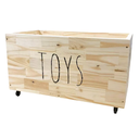 Ver imagem 1 de Baú de Brinquedos Toys em Madeira Pinus com Rodinhas