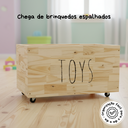 Ver imagem 3 de Baú de Brinquedos Toys em Madeira Pinus com Rodinhas Madeira Pinus