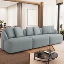 Ver imagem 2 de Sofá 3 Lugares para Sala de Estar Living 234cm Arlo F04 Linho Cinza - Lyam Decor