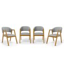 Ver imagem 1 de Kit com 4 Cadeiras Leticia Madeira Maciça Estofada para Mesa de Jantar Linho Cinza 407