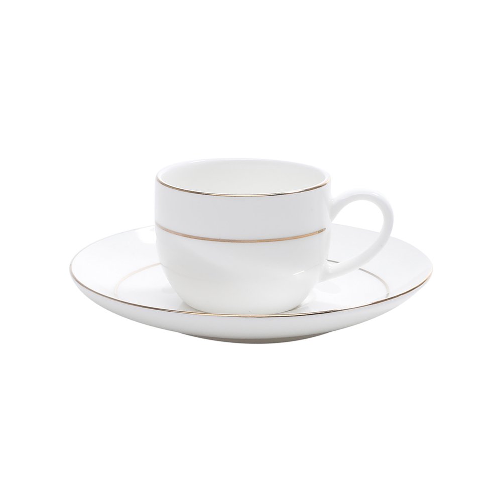 Aparelho de Jantar/chá e Café 42 Peças de Porcelana Branca C/filete Dourado Mônaco Wolff - 5