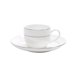 Aparelho de Jantar/chá e Café 42 Peças de Porcelana Branca C/filete Dourado Mônaco Wolff - 5