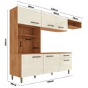 Ver imagem 3 de Cozinha Emilly 6 Portas 4 Gavetas c/Nichos Yescasa Bege/Cinamomo/Off White