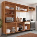 Ver imagem 4 de Cozinha Emilly 6 Portas 4 Gavetas c/Nichos Yescasa Bege/Cinamomo/Off White