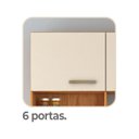 Ver imagem 6 de Cozinha Emilly 6 Portas 4 Gavetas c/Nichos Yescasa Bege/Cinamomo/Off White