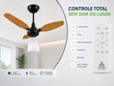 Ver imagem 3 de Ventilador Teto Venti-Delta Eco Ventus Inverter 55W Controle Remoto Bivolt Preto Freijó