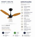 Ver imagem 7 de Ventilador Teto Venti-Delta Eco Ventus Inverter 55W Controle Remoto Bivolt Preto Freijó