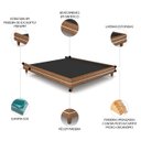 Ver imagem 3 de Cama Casal Base Box 140cm Many P02 Sintético Caramelo - Mpozenato