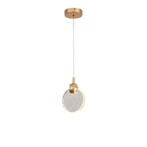 Pendente Lua Redondo De Cristal Vidro Com Bolhas Dourado Branco quente Dourado 3500K Original
