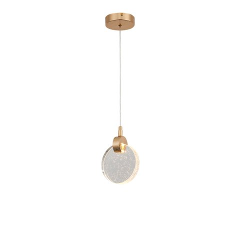 Pendente Lua Redondo De Cristal Vidro Com Bolhas Dourado Branco quente Dourado 3500K Original