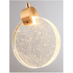 Pendente Lua Redondo De Cristal Vidro Com Bolhas Dourado Branco quente Dourado 3500K Original - 2