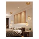 Ver imagem 4 de Pendente Lua Redondo De Cristal Vidro Com Bolhas Dourado Branco quente Dourado 3500K Original