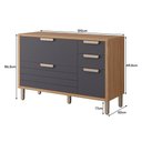 Ver imagem 3 de Balcão de Cozinha Eloise 120cm Freijó/titânio com Tampo Mdf - Mgm