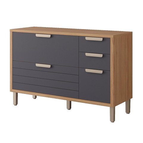 Balcão de Cozinha Eloise 120cm Freijó/titânio com Tampo Mdf - Mgm
