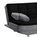 Ver imagem 4 de Sofá Cama Valencia 3 Lugares Reclinável Material Preto com Chumbo - Star Confort valencia Silver Sof