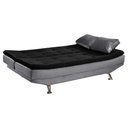 Ver imagem 6 de Sofá Cama Valencia 3 Lugares Reclinável Material Preto com Chumbo - Star Confort valencia Silver Sof