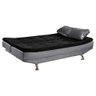 Sofá Cama Valencia 3 Lugares Reclinável Material Preto com Chumbo - Star Confort valencia Silver Sof - 6