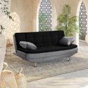 Ver imagem 2 de Sofá Cama Valencia 3 Lugares Reclinável Material Preto com Chumbo - Star Confort valencia Silver Sof