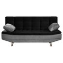 Ver imagem 3 de Sofá Cama Valencia 3 Lugares Reclinável Material Preto com Chumbo - Star Confort valencia Silver Sof