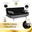 Ver imagem 7 de Sofá Cama Valencia 3 Lugares Reclinável Material Preto com Chumbo - Star Confort valencia Silver Sof