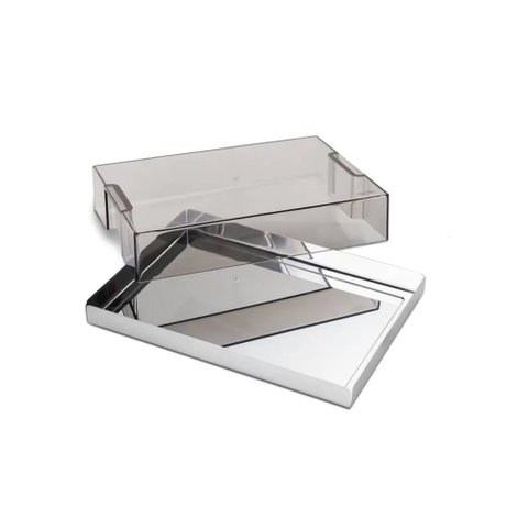 Porta Frios Inox Tampa Pote Presunto Petiscos Queijo Brinox 24x17cm:prateado