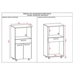 Balcão Multiuso Duetto Duplo Forno Branco Supremo - Kits Paraná - 3