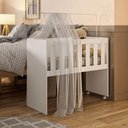 Ver imagem 2 de Mini Berço Chiquerinho com Colçhão 5 em 1 em Mdf Rubi:branco