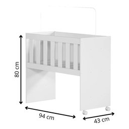 Mini Berço Chiquerinho com Colçhão 5 em 1 em Mdf Rubi:branco - 6