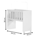 Ver imagem 6 de Mini Berço Chiquerinho com Colçhão 5 em 1 em Mdf Rubi:branco