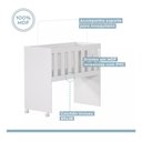 Ver imagem 3 de Mini Berço Chiquerinho com Colçhão 5 em 1 em Mdf Rubi:branco