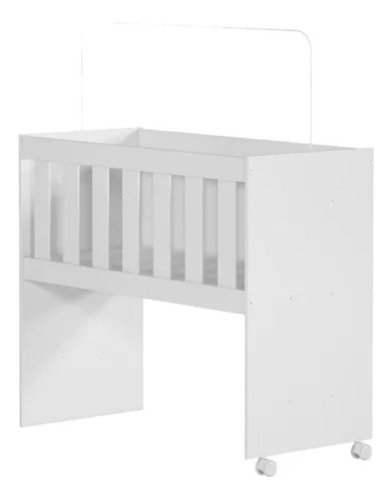 Mini Berço Chiquerinho com Colçhão 5 em 1 em Mdf Rubi:branco