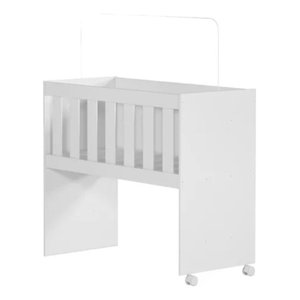 Mini Berço Chiquerinho com Colçhão 5 em 1 em Mdf Rubi:branco
