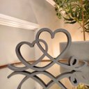 Ver imagem 3 de Estatueta Coração Romance 26cm - Decoração Casal Quarto Sala - Cor: Cinza