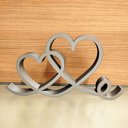 Ver imagem 1 de Estatueta Coração Romance 26cm - Decoração Casal Quarto Sala - Cor: Cinza