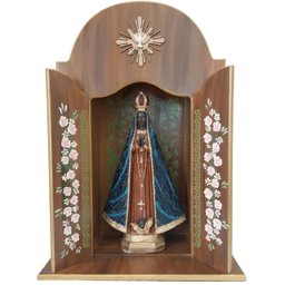 Oratório Capela para Imagens de até 33cm - Marrom - Coleção Congonhas - 4