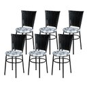 Ver imagem 1 de 6 Cadeiras para Mesa Preta Hawai Preto Assento Floral:floral Branco