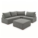 Ver imagem 3 de Sofá de Canto Modulado com Puff e Base Madeira Maciça 270CMX220CM Lisboa