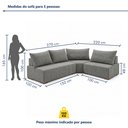 Ver imagem 4 de Sofá de Canto Modulado com Puff e Base Madeira Maciça 270CMX220CM Lisboa