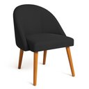Ver imagem 3 de Kit 08 Cadeiras Poltrona de Jantar Luna Suede Preto Pés Palito Castanho - Pallazio