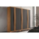 Ver imagem 1 de Guarda Roupa Casal 6 Portas e 2 Gavetas C- Pés Grécia Naturalle Grafite-naturalle Off White-flex