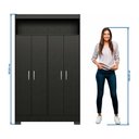 Ver imagem 7 de Conjunto Para Escritório 2 Peças com Escrivaninha em L e Armário Multiuso 4 portas Preto Tx Not