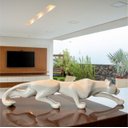 Ver imagem 4 de Escultura Estátua Decorativa Pantera Ataque Sala de Estar 22cm:branco Brilho