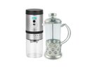 Ver imagem 1 de Kit Cafeteira Prensa Francesa de Vidro Modelo Coffee 350ml e Moedor de Grãos de Café Elétrico Carreg