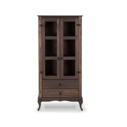 Cristaleira com 2 Portas de Vidro D112 - (imbuia) - 1