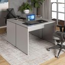 Ver imagem 1 de Mesa Escritório 2 Lugares 1,10m X 1,40m Pés Painel F5 Office Cor:cinza