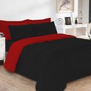 Ver imagem 1 de Jogo de Cama Soft Conforto Casal Queen 5 Peças Preto e Vermelho Casa Dona